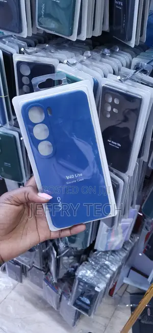 Kifaa cha Bluu cha Silicone cha Kioevu kwa Vivo V40 Lite