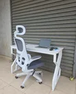 Premium White Office Chair and Executive Desk - 2