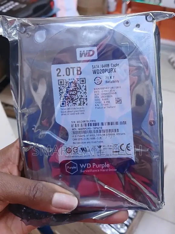 Western Digital 2TB HDD ya Kamera za Usalama - 1