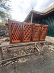 Under-Stairs Mahogany Cabinet with Lattice Doors - 2
