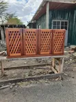 Under-Stairs Mahogany Cabinet with Lattice Doors - 3