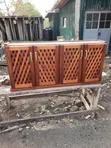 Under-Stairs Mahogany Cabinet with Lattice Doors - 4