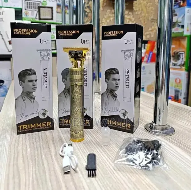 Vintage T9 Professional Hair Trimmer - Dhahabu - 1