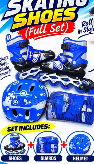 Complete Skating Set with Helmet and Guards