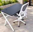 Modern White Double Pedestal Desk & Ergonomic Chair Set - 2