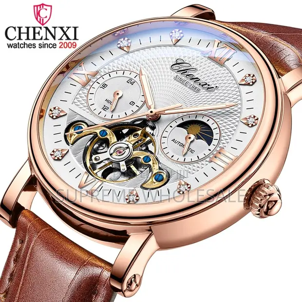 Chenxi 8876 Luxury Automatic Watch - Moon Phase & Tourbillon - 1