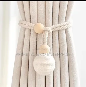 2pc Magnetic Curtain Tie Backs with Wooden Beads