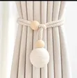2pc Magnetic Curtain Tie Backs with Wooden Beads - 1