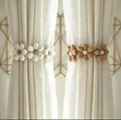 Boho Floral Tassel Curtain Tie Backs (White) - 1