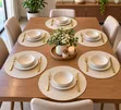 6pcs Elegant Round Woven Placemats - 1