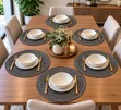 6pcs Elegant Round Woven Placemats - 2