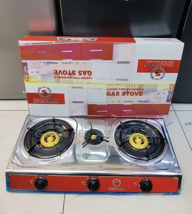 Smartpro 3-Burner Stainless Steel Table Top Gas Stove - 1