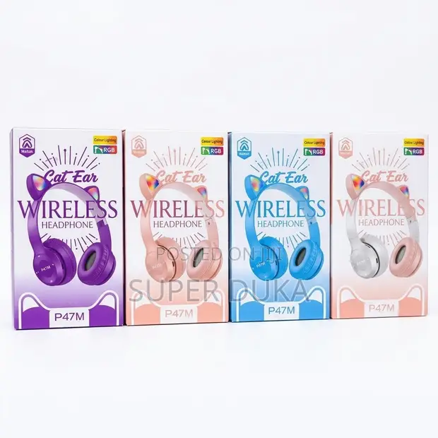 Cat Ear Wireless Headphones P47M RGB LED - 1