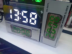 Table Top LED Mirror Clock - Alarm Clock