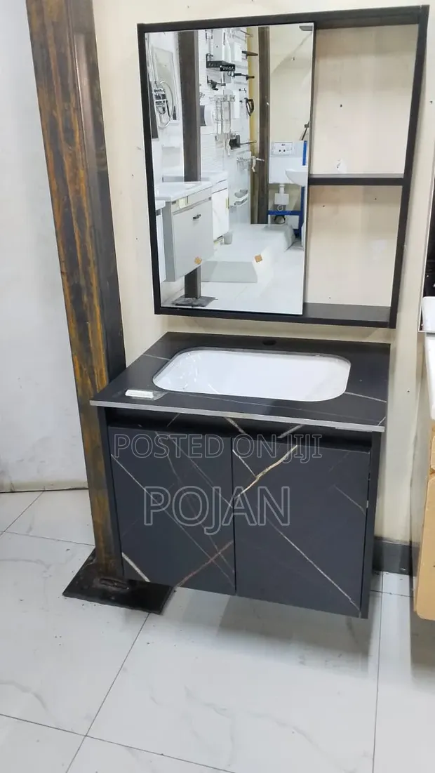 Bathroom Cabinet with Marble Finish - 1