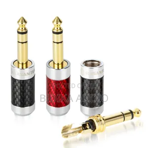 RASANTEK 24K Gold Plated 6.35mm Stereo Headphone Plug