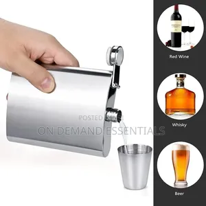 236ml Stainless Steel Silver Hip Flask