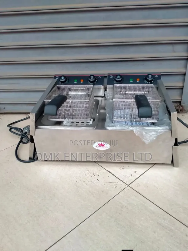 Deep Fryer Mbili ya Chuma cha Kutuoziwa Iliyoagizwa Mpya - 1