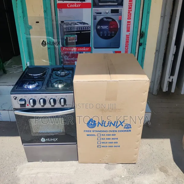 Nunix 50x55 Free-Standing Cooker (3 Gas + 1 Electric) - 1