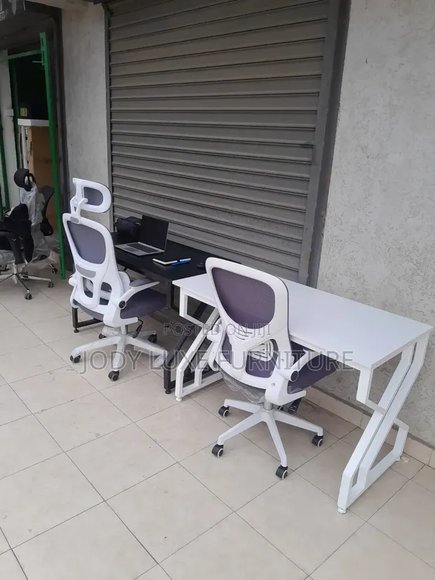 Boss Office Products Study Desk and White Chair - 1
