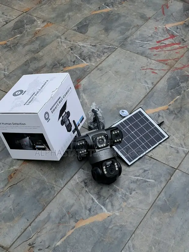 Triple Lens WiFi CCTV Camera with Solar Panel - 1