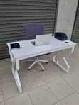 Kikasha cha Ofisi cha Metali na Sehemu ya Juu ya MDF Nyeupe - 2