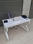 All White Metallic Stand Office Desk - 2