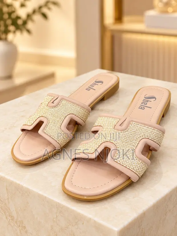 Unique Quality Leather Sandals - Burgundy - 1
