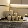 7-in-1 Bathroom Accessories Set with Wooden Top - 2