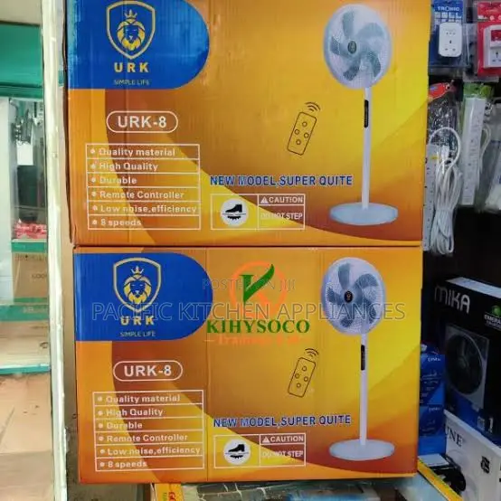 URK Stand Fan 16-Inch - Nyeusi - 1