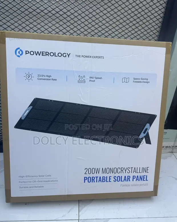Powerology 200W Monocrystalline Portable Solar Panel - 1