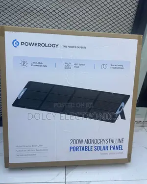 Powerology 200W Monocrystalline Portable Solar Panel