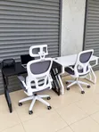 Meza ya Ofisi ya Mtendaji na Kiti cha Ergonomic - 1