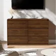 6 Drawer Dresser - 47" Walnut Mid Century Modern - 2