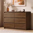 6 Drawer Dresser - 47" Walnut Mid Century Modern - 3