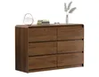 6 Drawer Dresser - 47" Walnut Mid Century Modern - 4
