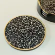 5pcs Handcrafted Marble Gold Round Serving Plates Mats - 1