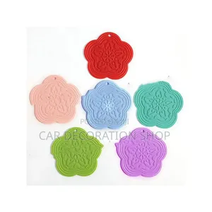Seti ya Coaster za Silicone Pink Red Zenye Muundo wa Swirl