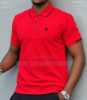Polo T-Shirt Fupi - Nyekundu, Wanaume, Size M-2XL