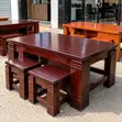 Modern Wooden Coffee Table with Stools - 2
