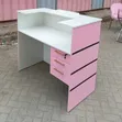 Dawati la Mapokezi la Saluni Nyeupe na Pink / Dawati la Ofisi - 2