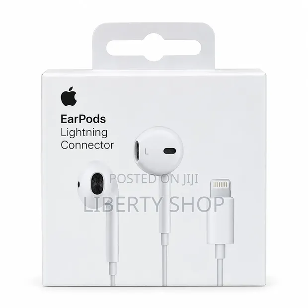 iPhone Lightning Earphones - White Wired Headphones with Mic - 1
