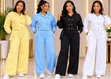 Set ya Vipande Viwili vya Wanawake - Koti Fupi & Suruali Mpana - 1