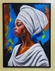 Uchoraji Halisi wa Portrait ya Kiafrika - Sanaa ya Ukutani Iliyotengenezwa kwa Mikono - 1