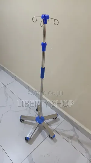 Adjustable Medical Drip Stand with Mobile Base