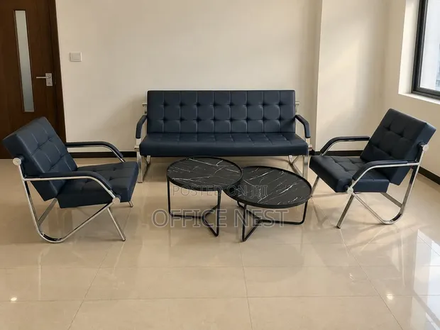 Executive Office Sofa Set - 3 Seater & 2 Single Sofas - 1