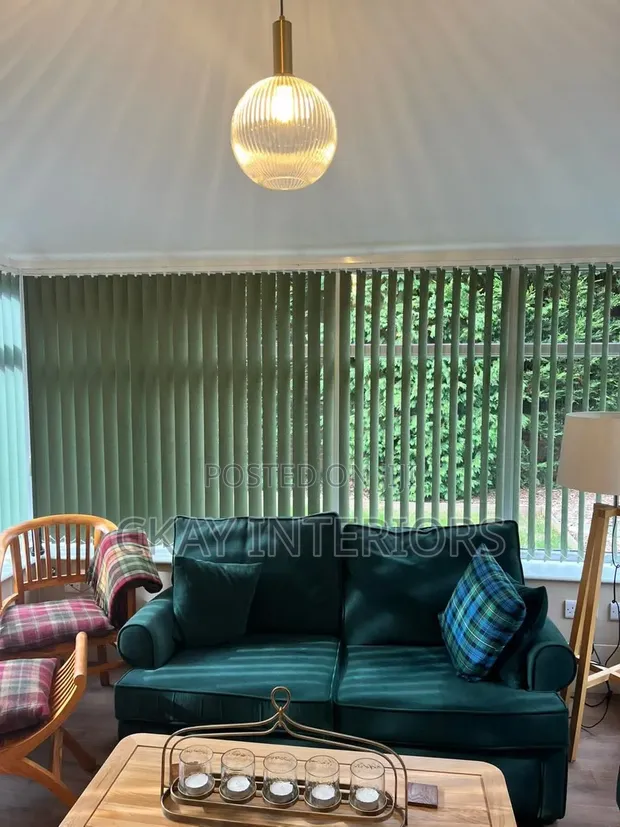 Green Vertical Blinds - Brand New - 1