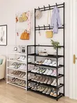 4 Tier Multifunctional Shoe Rack na Coat Hooks - 2