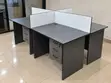 4-Way Office Workstation Desk with Drawers & Partitions - 1