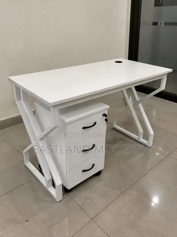 White Office Desk with Drawers - Boss Office Products - 1